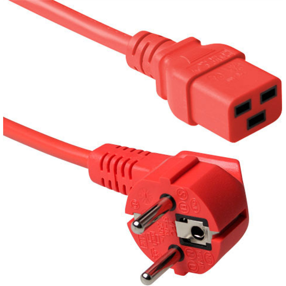 ACT POWERCORD SCHUKO-C19 RED 3.00M