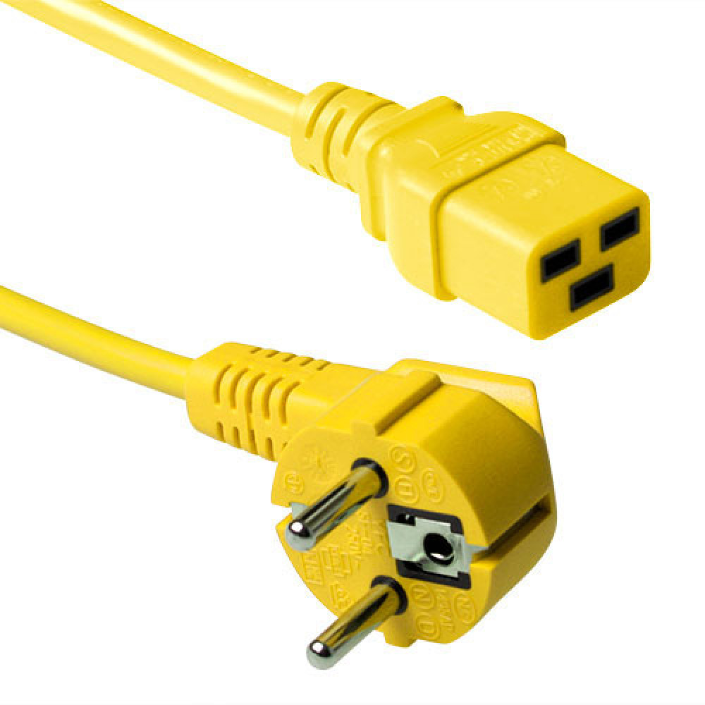 ACT POWERCORD SCHUKO-C19 YEL 1.80M