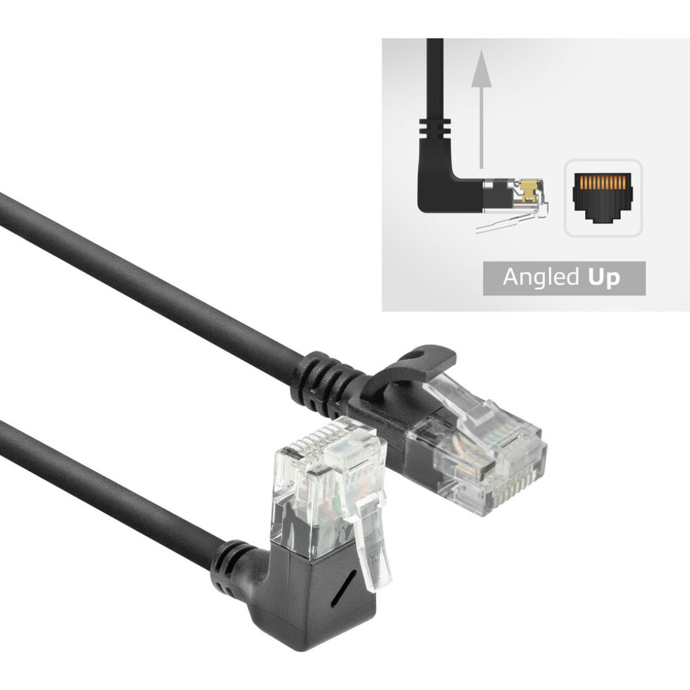 ACT CAT6A U/UTP SLIM U-ANG BK 2.0M