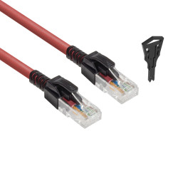 ACT CAT6A U/UTP LOCK RD 1.00M