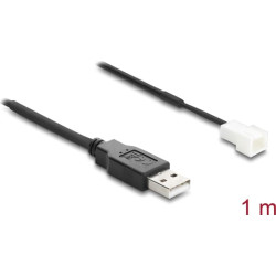 Delock Fan Cable USB 2.0 Type-A male to 3 pin (2 pins connected) fan connector male 1 m