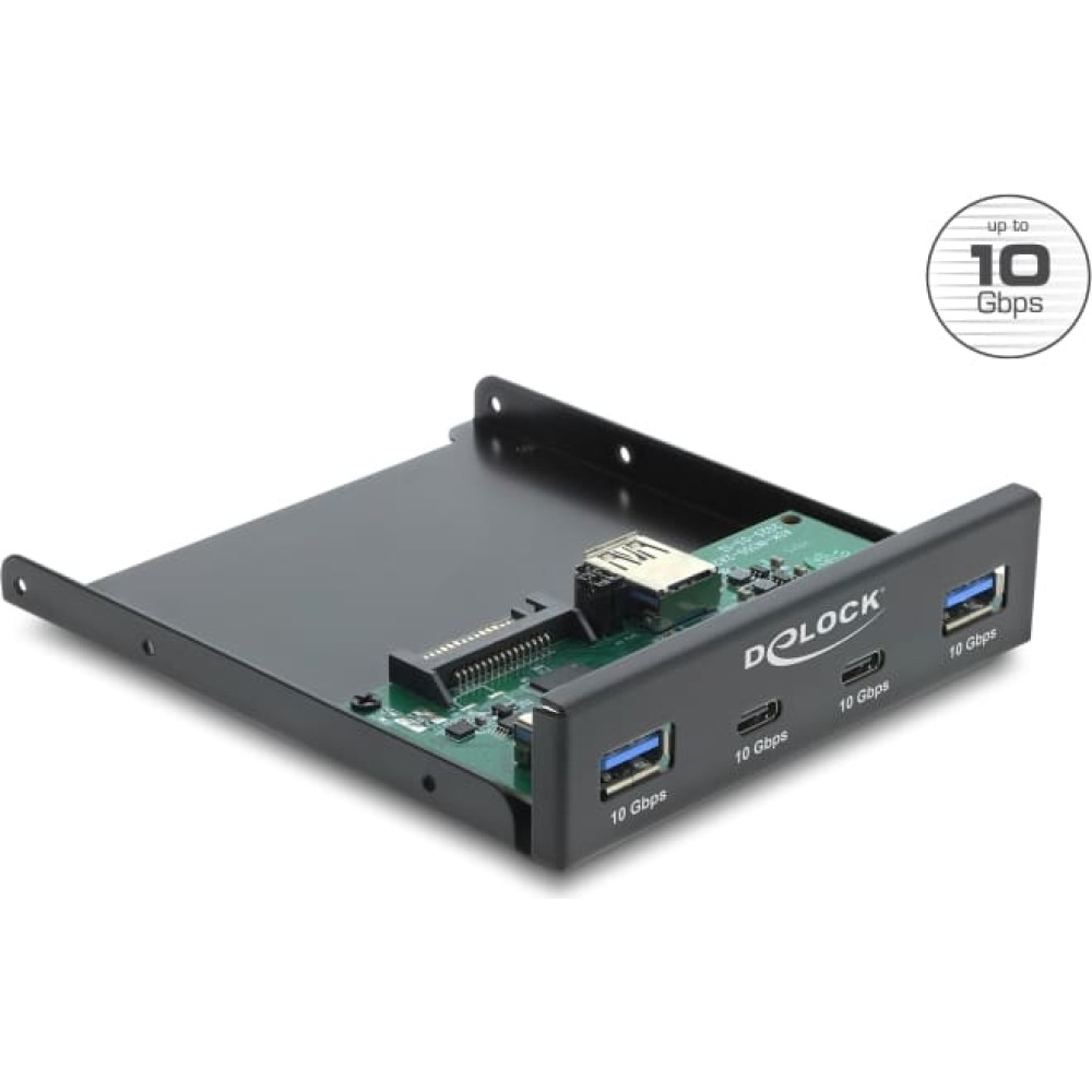 Delock Front Panel 3.5&Prime; USB 10 Gbps 2 x USB Type-C&trade; + 2 x USB Type-A