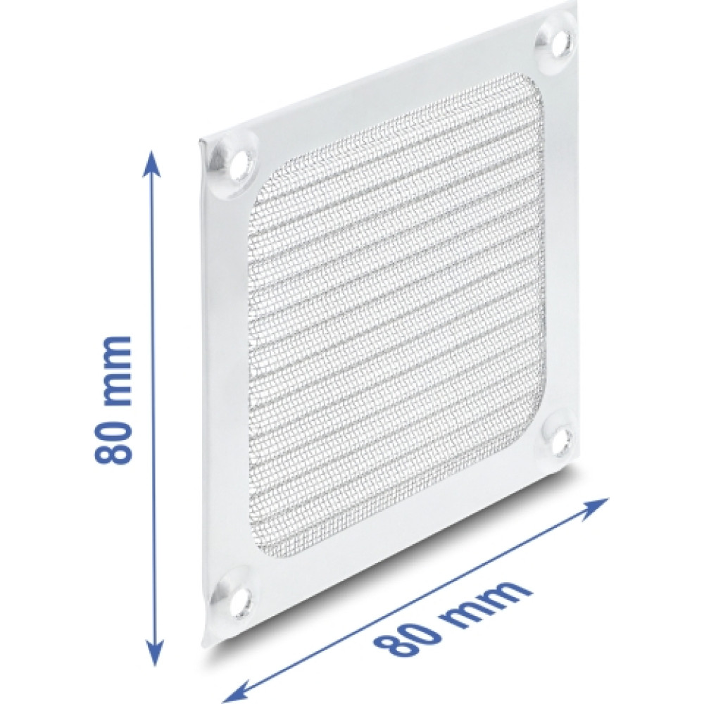 Delock Fan Grill 80 x 80 mm aluminum &ndash; fan dust filter with stainless steel filter mesh