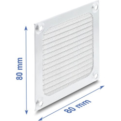 Delock Fan Grill 80 x 80 mm aluminum &ndash; fan dust filter with stainless steel filter mesh