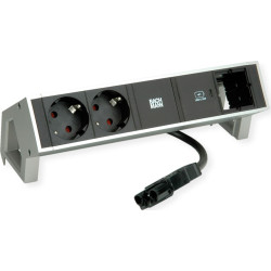 Bachmann DESK2 2xprotective contact USB C, USB Charger 30W 1xABD 0.2m GST18 INOX