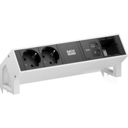 Bachmann DESK2 2xCEE7/3 1xUSB C/C 65W, 1xCM L=0.2m RAL9010