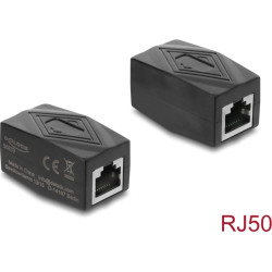 Delock Adapter Coupler RJ50 jack to jack shielded black