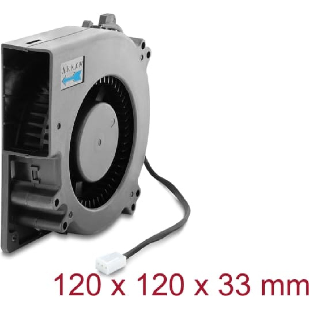 Delock Radiall&uuml;fter / L&uuml;ftergebl&auml;se 12 V DC 120 x 120 x 33 mm mit 3-Pin L&uuml;fteranschluss, schwarz