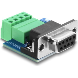Delock D-Sub 9 pin female to 4 pin Terminal Block Adapter with DIP switch and 120 ohm terminating resistor for CAN / LIN