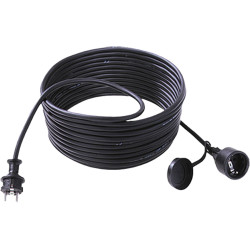 Bachmann Extension 3G2.5mm&sup2; black, 1m, H07RN-F rubber/neoprene earthing contact, black, 10 m