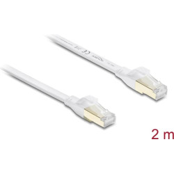 Delock RJ45 Flat Patch Cable Cat.8.1 U/FTP up to 40 Gbps 2 m white