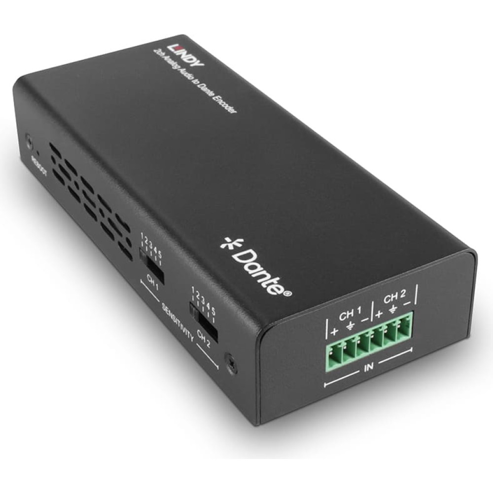 Lindy 2ch Analog Audio to Dante&reg; Encoder