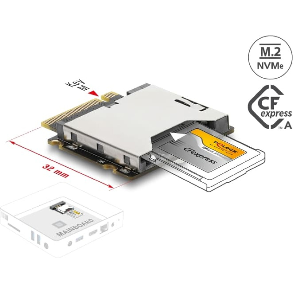 Delock Adapter M.2 Key M male to CFexpress Slot type A
