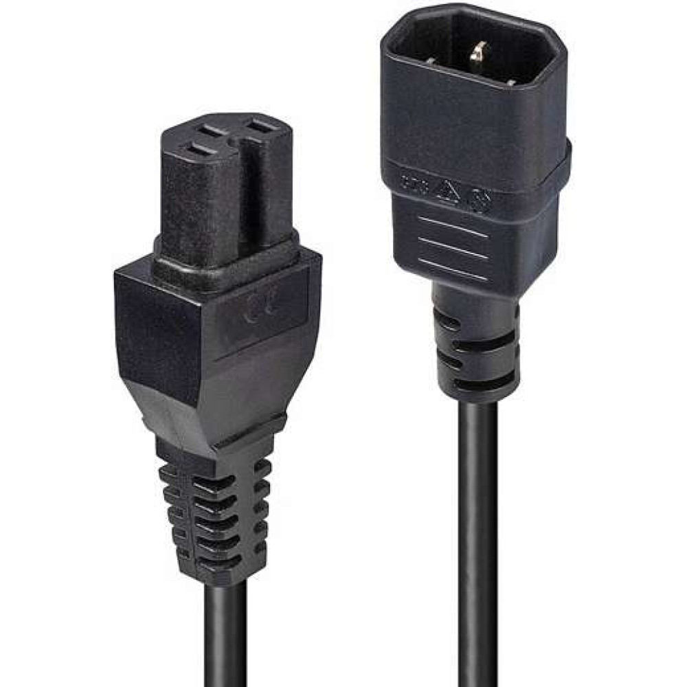 Lindy 1m C14 to C15 Hot Condition Power Cable, Black