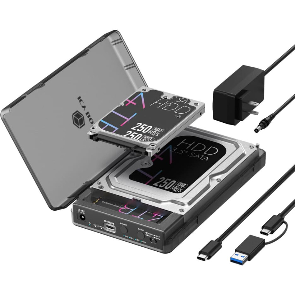 Icy Box IB-3882MSCL-CU31 HDD/SSD korpuss Melns M.2/2.5"/3.5"