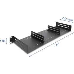 Delock 19&Prime; 1U Shelf with 2 adjustable dividers up to 154 mm deep max. 6 kg load capacity black