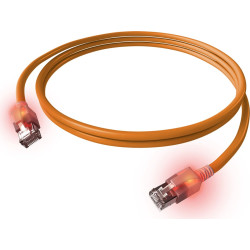 Easylan S/FTP DualBoot LED Patch Cable Cat.6A, RJ45 / RJ45, LSOH, orange, 3 m