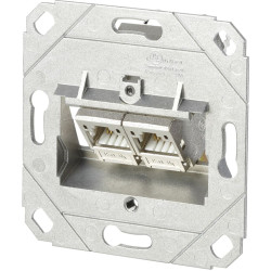 Metz Connect C6Amodul 2 Port 180°M UP0-Dose, reinweiß RAL9010