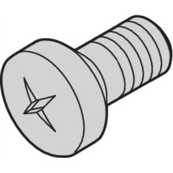 Schroff Panhead Screw, Pozidrive, Cross Recess M2.5x8, Steel Nickel Plated