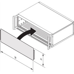 Schroff Front Panel, Full Width, Slotted, Unshielded for RatiopacPRO 3 U, AIR 4 U, 84 HP, 2.5 mm, Al, Front Anodized, Rear Conductive