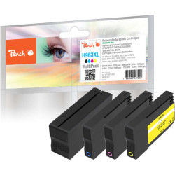 Peach PI300-1005 tintes kārtridžs 4 pcs Saderība Augsta (XL) produktivitāte Melns, Tirkīzzils, Fuksīns, Dzeltens