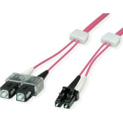 Easylan saCon Patch cables LED-Duplex 50/125µm OM4, LC/SC, violet, 10 m