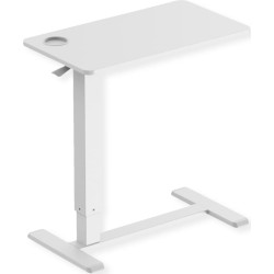 Roline Gas Spring Side Table / Workstation, height-adjustable, hidden casters, white