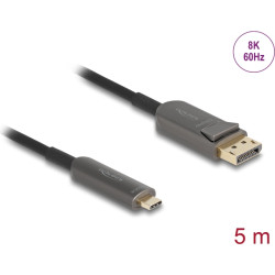 Delock Active Optical Cable USB Type-C™ to DisplayPort 8K 60 Hz 40 Gbps 5 m