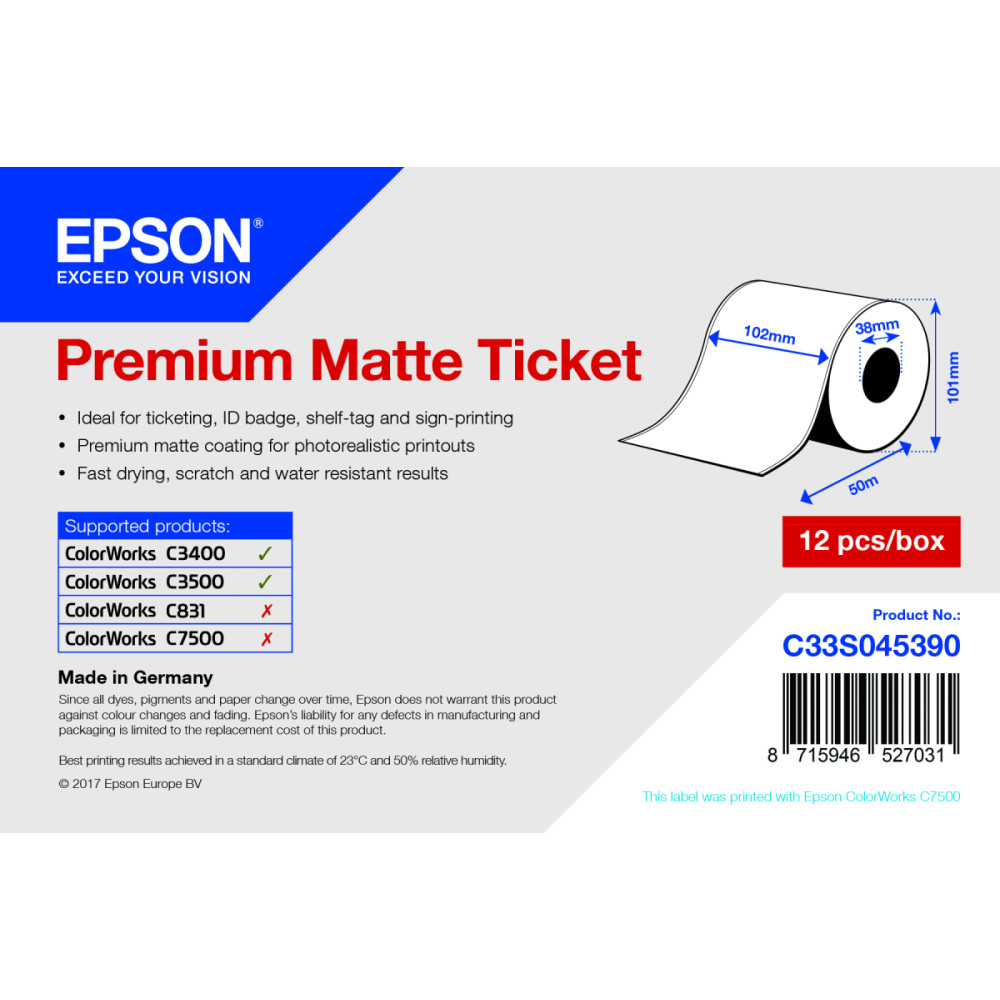Epson Premium, 102mm x 50m, 107 g/m²