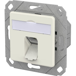 Metz Connect E-DAT C6A LSA++ Dose, 1 Port, UPk, reinweiß