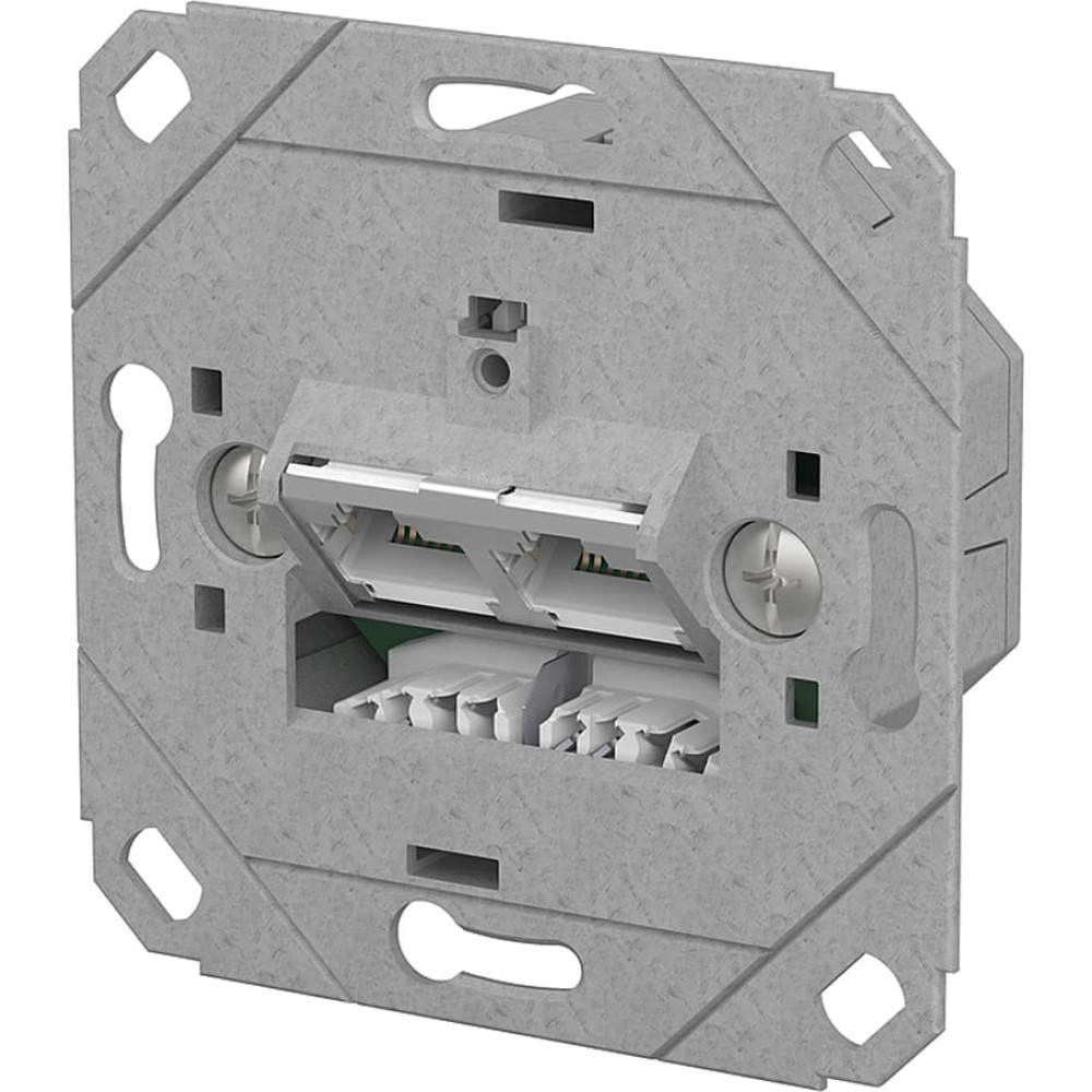 Metz Connect E-DAT C6A LSA++ Dose, 2 Port, UP0, metallisch