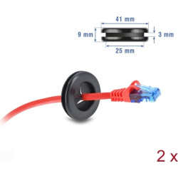 Delock Rubber Cable Bushing round Ø 30 mm black 2 pieces