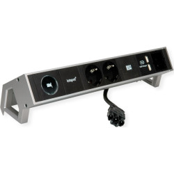 Bachmann DESK2 1xIOTspot 2xprotective contact, USB Charger 1xABD 0.2m GST18, inox