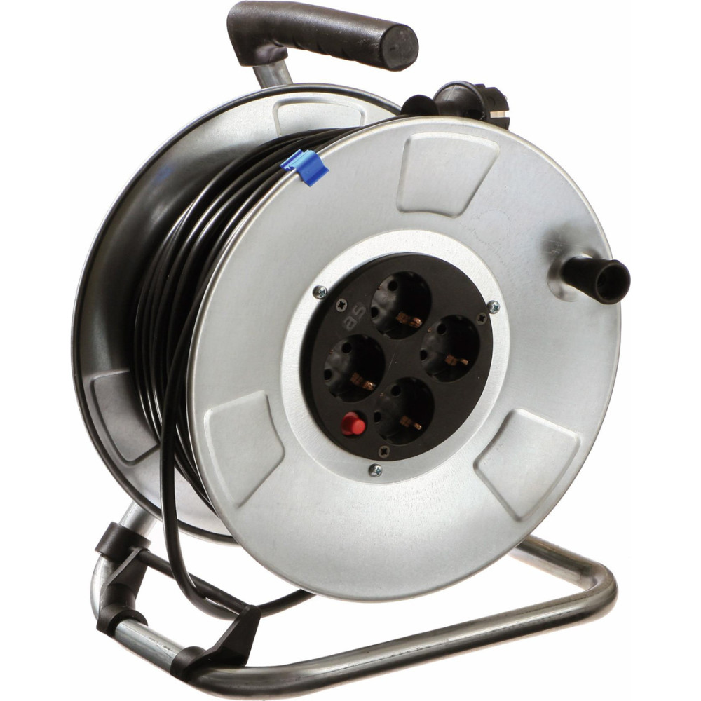 Bachmann sheet steel cable reel 4-f. 25m, H05VV-F 3G1.5mm, IP21