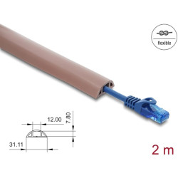 Delock Cable Duct PVC flexible 30 x 10 mm - length 2 m brown