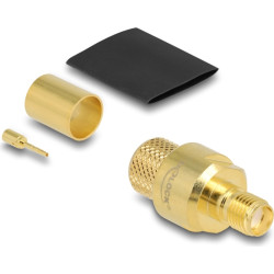 Delock SMA jack for crimping LMR400 with matching shrink tube