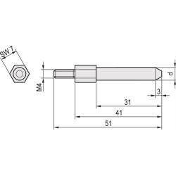 Schroff EuropacPRO Coding Peg SNCF, Diameter 6.5mm