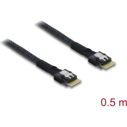 Delock PCIe 4.0 Cable Slim SAS SFF-8654 4i to Slim SAS SFF-8654 4i 0.5 m