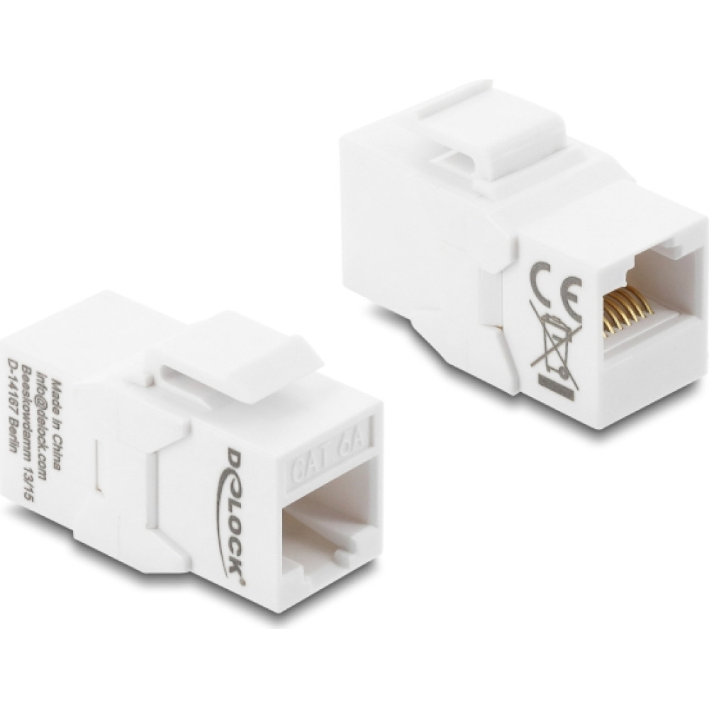 Delock Keystone Module Coupler RJ45 jack to RJ45 jack Cat.6A unshielded white