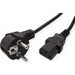 Value Power Cable, straight IEC Conncector, black, 5 m