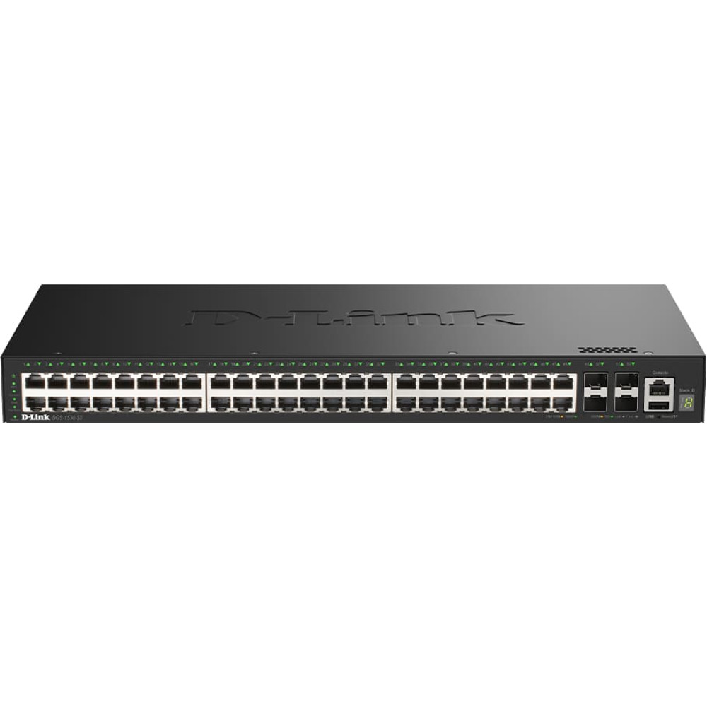 D-Link DGS-1530-52/E tīkla pārslēgs Vadīts L2 Gigabit Ethernet (10/100/1000) Melns
