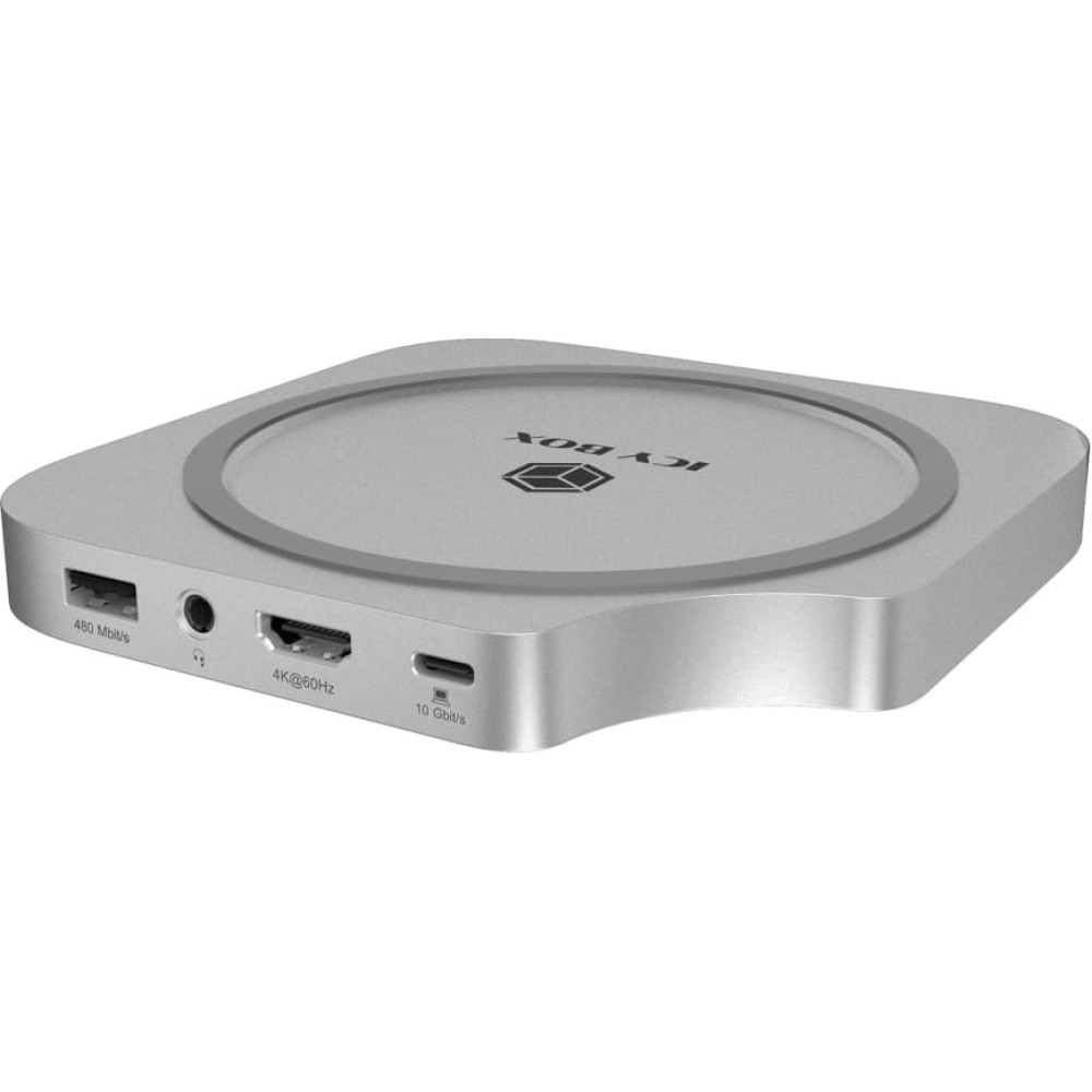 Icy Box Club Dock 100 USB 3.2 Gen 2 (3.1 Gen 2) Type-C Sudrabs