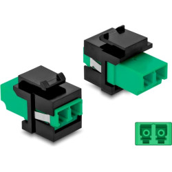Delock Keystone Module LC Duplex female to LC Duplex female green / black