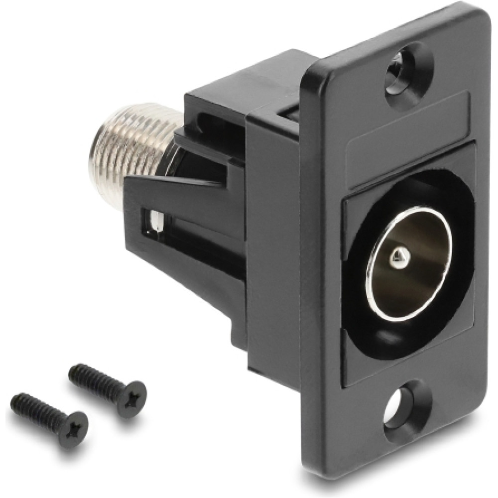 Delock Panel Mount IEC male to F female black