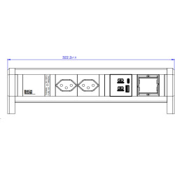Bachmann DESK 2xCH 1xUSB A&C 22W 1xCM, GST18 Switzerland