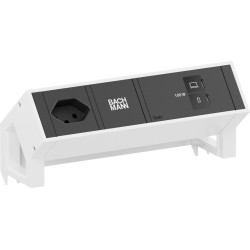 Bachmann DESK2 1xCH 90&deg; 1xUSB C/C 100W, L=0.2m RAL9010
