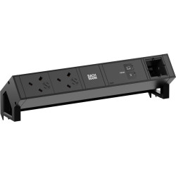 Bachmann DESK2 2xUK 45&deg; 3.15A, 1xUSB C/C 100W 1xCM L=0.2m RAL9005