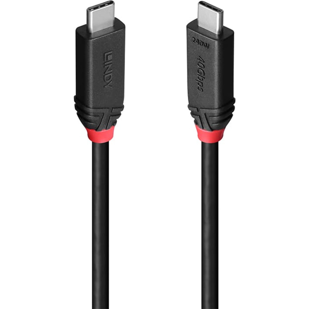 Lindy 2m USB4 Type C Cable, 40Gbps, 240W PD, Black Line