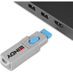 Lindy HDMI Port Blocker Key - Pack of 4 Blockers, Blue