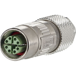 Metz Connect M12 Buchse IP67 gerade geschirmt, X-kodiert, Cat.6A